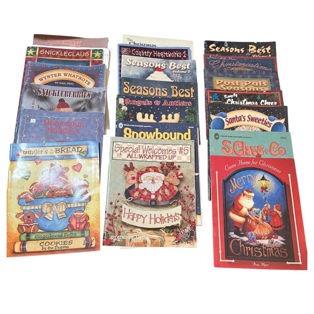 Vintage Christmas Tole Painting Books Lot 20 Winter Craft Booklets NO INSERTS